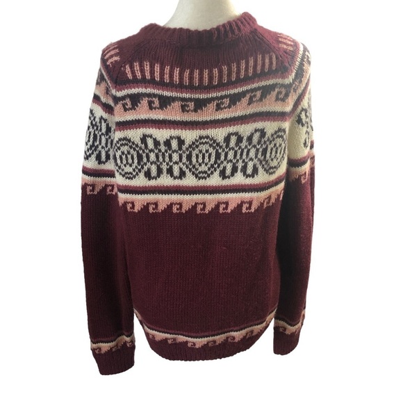 Women's Burgundy Patterned Cardigan - Picture 6 of 11